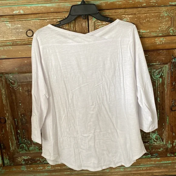 Eileen Fisher White T-Shirt Medium - Picture 3 of 7